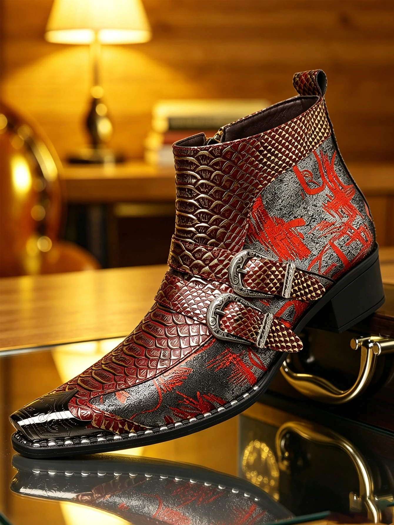 Men Fashion High Top Ankle Boots PU Belt Buckle Pointed Toe Low Heel Trendy Casual Footwear For Male
Men Fashion High Top Ankle Boots PU Belt Buckle Pointed Toe Low Heel Trendy Casual Footwear For Male