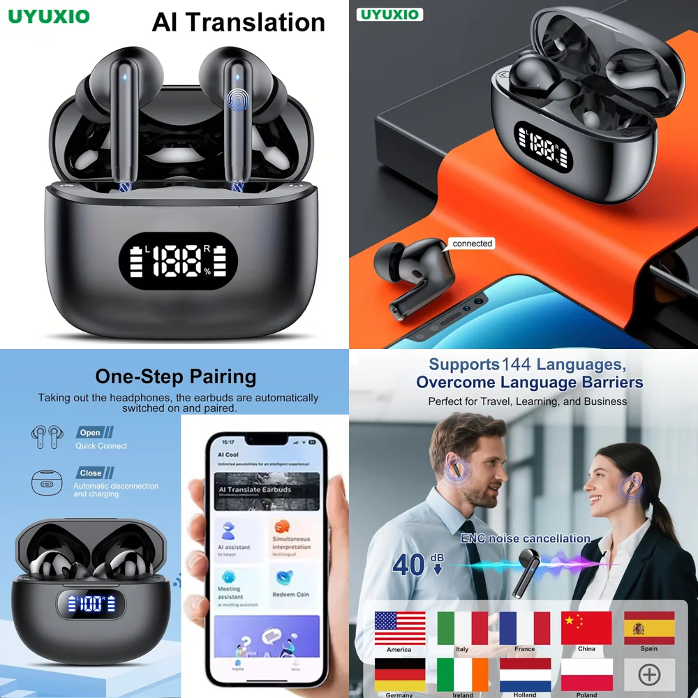 Language Translation Earbuds Wireless Clear Calls BT 5.4 TWS Earphone with 144 Online AI Languages Real Time Headphone New
Language Translation Earbuds Wireless Clear Calls BT 5.4 TWS Earphone with 144 Online AI Languages Real Time Headphone New
