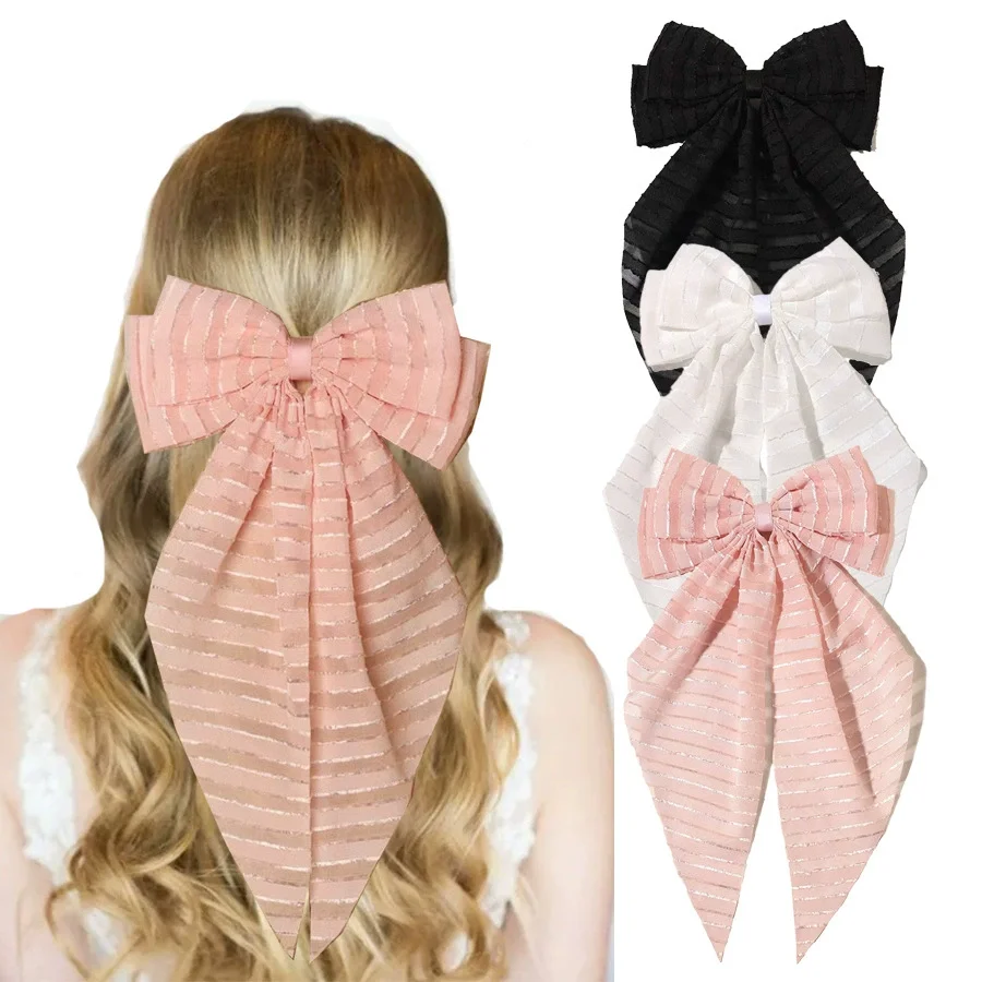 24pc/lot Long Striped Bow Hair Clips Trendy Long Tassel Bow Hairpins Barrettes for Women Girls Hairgrip Hair Accessories Bulk
24pc/lot Long Striped Bow Hair Clips Trendy Long Tassel Bow Hairpins Barrettes for Women Girls Hairgrip Hair Accessories Bulk