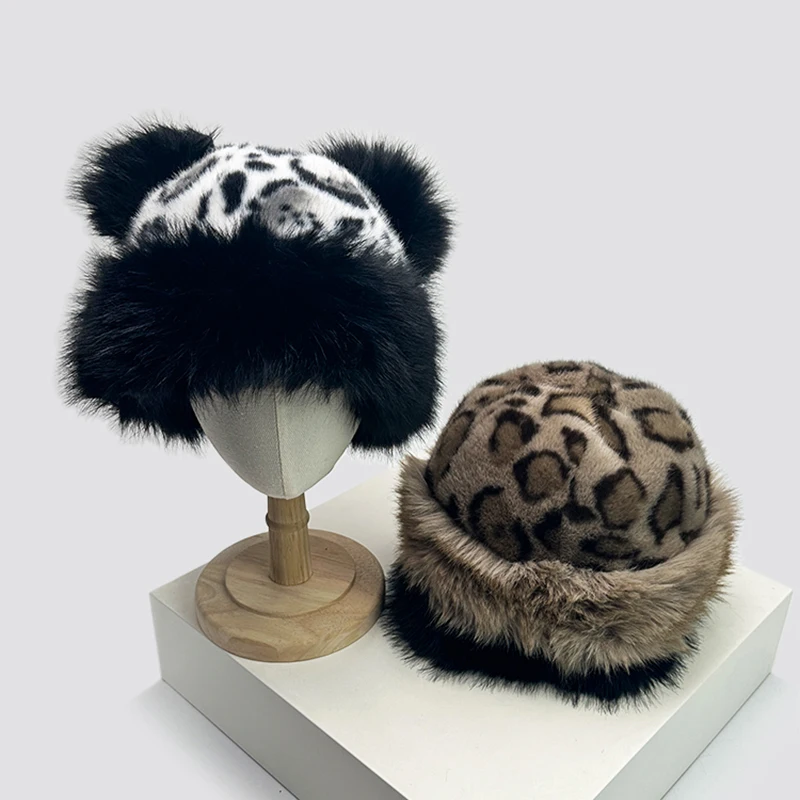 Autumn and Winter New Women Retro Leopard Print Plush Bucket Hats Warm Color Block Sunshade Fisherman Caps Fashion ins Versatile
Autumn and Winter New Women Retro Leopard Print Plush Bucket Hats Warm Color Block Sunshade Fisherman Caps Fashion ins Versatile