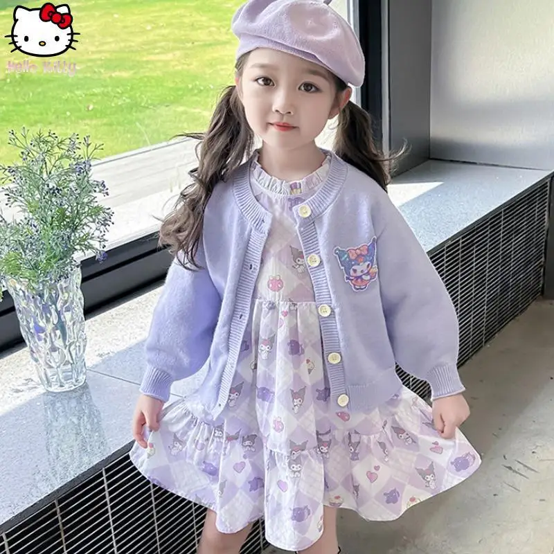 Girl Autumn New Coat Kuromi Cartoon Anime Comfort Soft Dres Children Korean Kawaii Sweet Versatile Fashion Knitted Jacket
Girl Autumn New Coat Kuromi Cartoon Anime Comfort Soft Dres Children Korean Kawaii Sweet Versatile Fashion Knitted Jacket