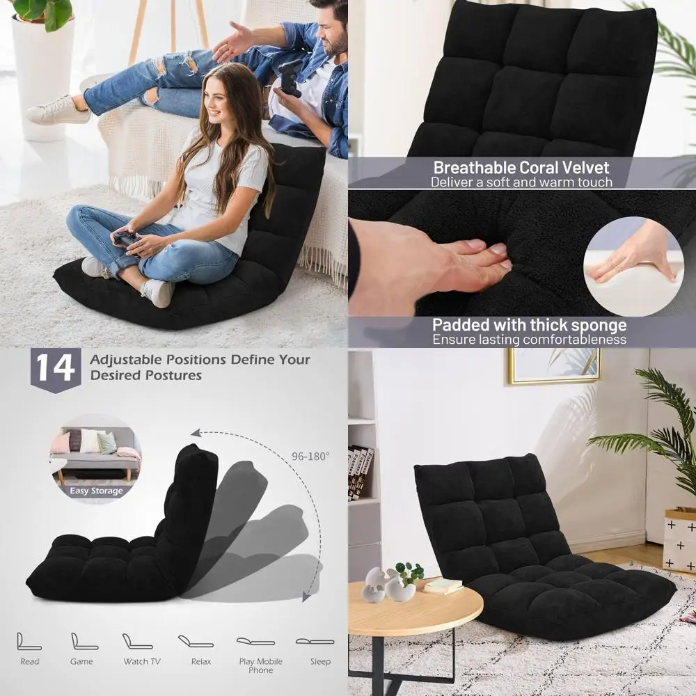 Ergonomic Gaming Chair with Back Support, Steel Frame, Coral Fabric, Comfortable Recliner for Living Room, Kids and Adults, Blac
Ergonomic Gaming Chair with Back Support, Steel Frame, Coral Fabric, Comfortable Recliner for Living Room, Kids and Adults, Blac