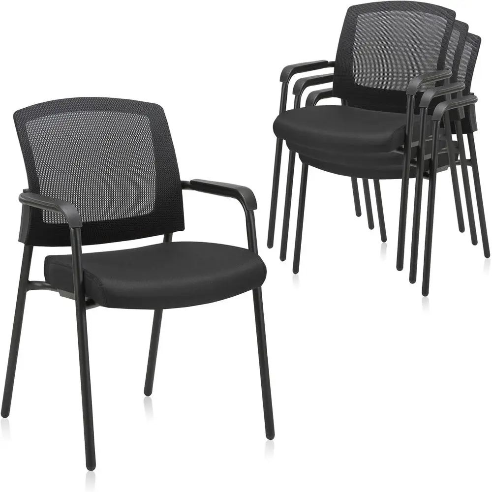 Mesh Back Stacking Chair with Ergonomic Support and Cushioned Seat, 4-Pack for Conference Rooms, Black
Mesh Back Stacking Chair with Ergonomic Support and Cushioned Seat, 4-Pack for Conference Rooms, Black