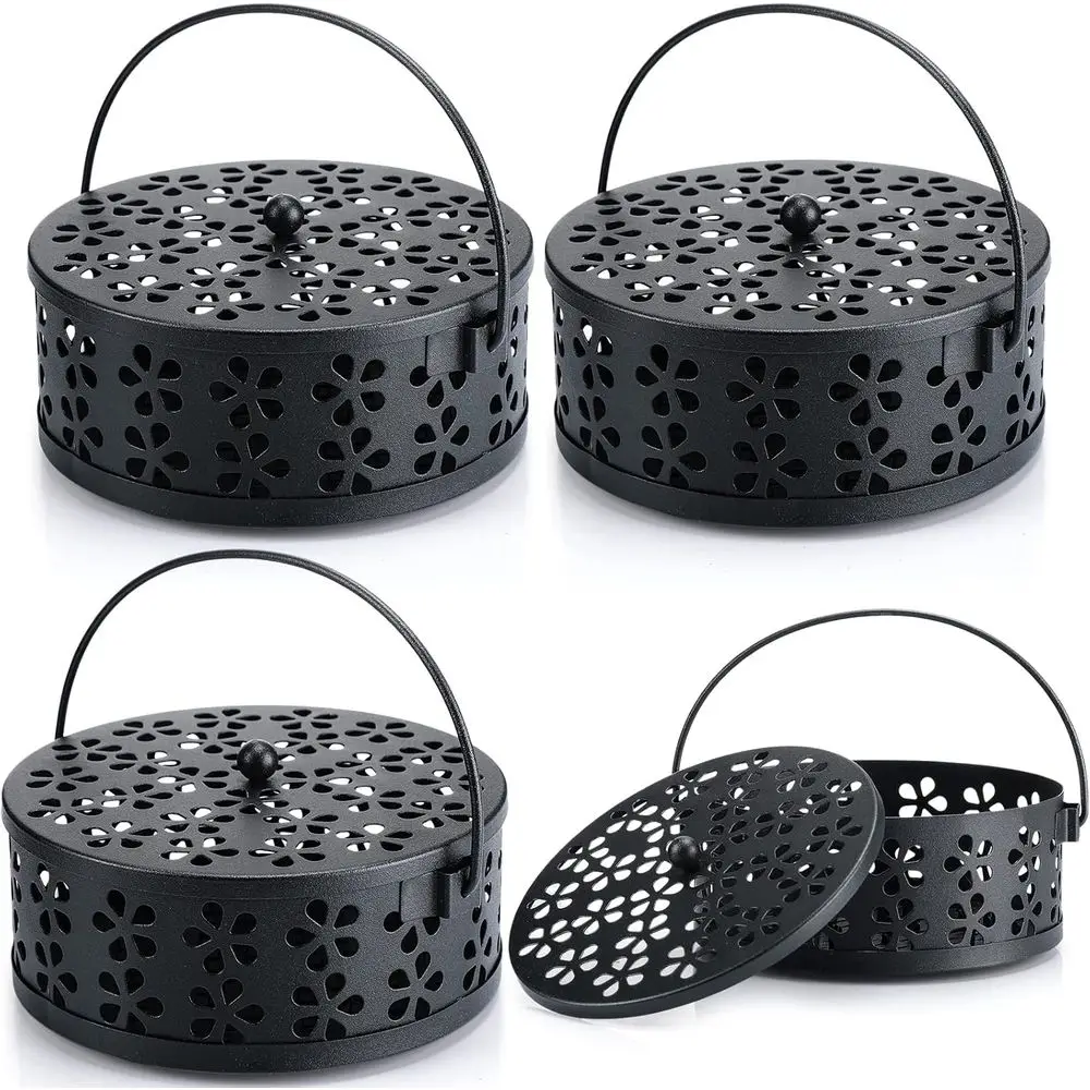 Portable Metal Incense Coil Holder, Retro Style, with Handle, Suitable for Indoor or Outdoor Use (Black)
Portable Metal Incense Coil Holder, Retro Style, with Handle, Suitable for Indoor or Outdoor Use (Black)
