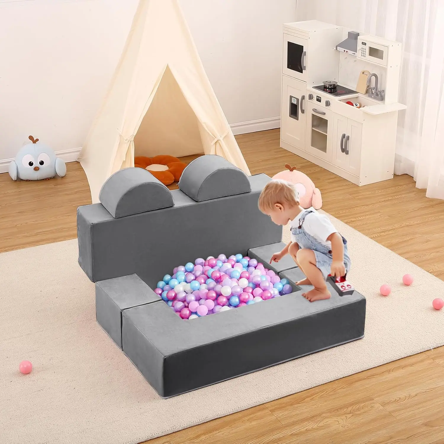 Garvee Modular Sofa for Kids, Made of High Density Foam and Soft Microvelvet, Removable and Machine Washable Cover, Lightweight and No Sharp Corners, Playroom Living Room
Garvee Modular Sofa for Kids, Made of High Density Foam and Soft Microvelvet, Removable and Machine Washable Cover, Lightweight and No Sharp Corners, Playroom Living Room