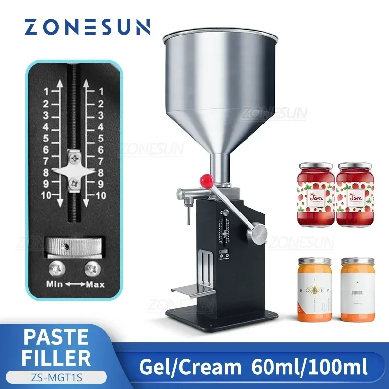 ZONESUN ZS-MGT1S Manual Paste Filling Machine Cosmetic Cream Honey Viscous Liquid Bottle Filler Shampoo Lotion Small Packaging
ZONESUN ZS-MGT1S Manual Paste Filling Machine Cosmetic Cream Honey Viscous Liquid Bottle Filler Shampoo Lotion Small Packaging