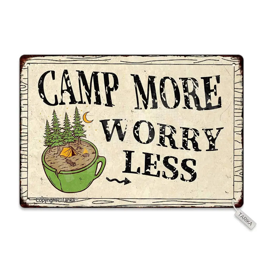 Camp More Worry Less Retro Look Metal 8X12 Inch Decoration Painting Sign for Home Kitchen Bathroom Farm Garden Garage Inspiratio
Camp More Worry Less Retro Look Metal 8X12 Inch Decoration Painting Sign for Home Kitchen Bathroom Farm Garden Garage Inspiratio