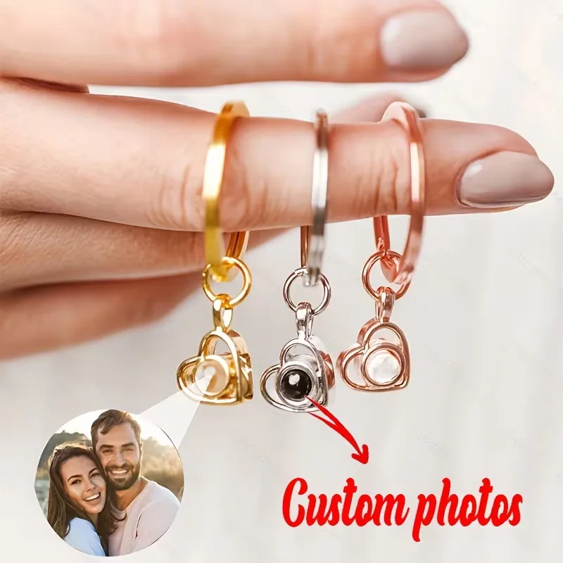 Custom Photo Keychain Stainless Steel Personalized Heart Projection Keychain Fashionable and Easy Women's Jewelry Customized
Custom Photo Keychain Stainless Steel Personalized Heart Projection Keychain Fashionable and Easy Women's Jewelry Customized