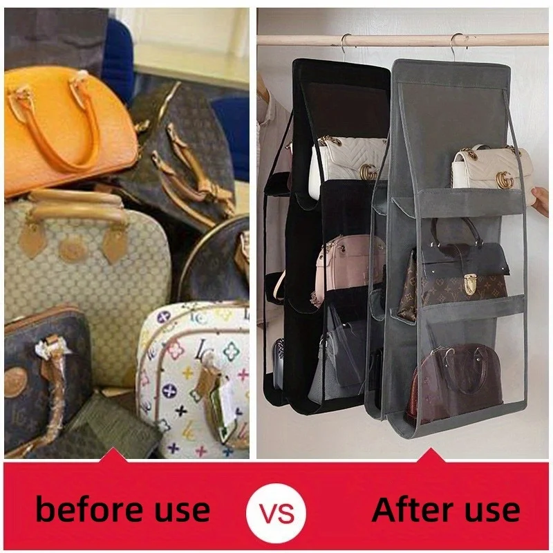 Wall-mounted Handbag Bag, Hanging Purse Organizer, Bedroom Organization Bag, Dust-Proof Holder Bag For Wardrobe Closet
Wall-mounted Handbag Bag, Hanging Purse Organizer, Bedroom Organization Bag, Dust-Proof Holder Bag For Wardrobe Closet