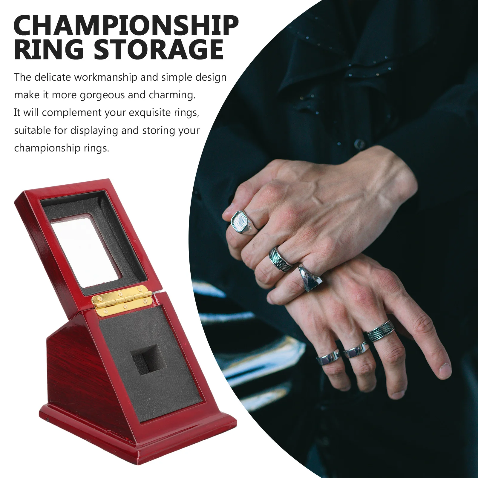Championship Ring Display Box Dark Red Wooden Storage Case Dustproof Waterproof Holder For Winner Ring Jewelry
Championship Ring Display Box Dark Red Wooden Storage Case Dustproof Waterproof Holder For Winner Ring Jewelry