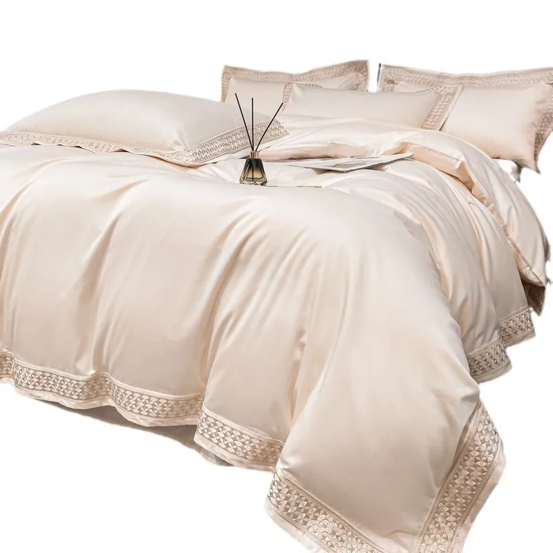 Light luxury double-stranded horse cotton four-piece set 100 cotton bed sheet quilt cover hotel
Light luxury double-stranded horse cotton four-piece set 100 cotton bed sheet quilt cover hotel
