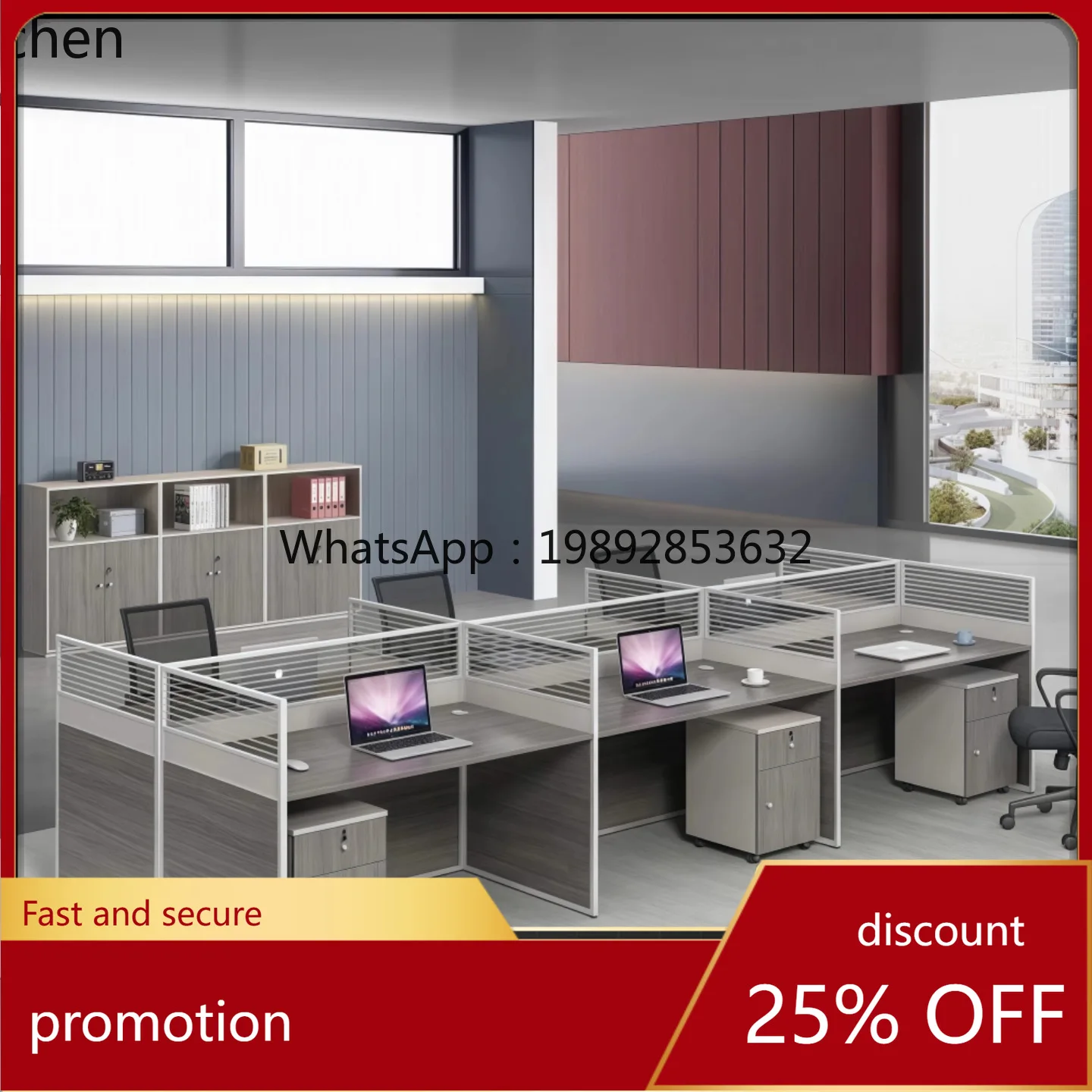 HT Office Desk and Chair Set with Partition Workstation for Employees and Staff
HT Office Desk and Chair Set with Partition Workstation for Employees and Staff
