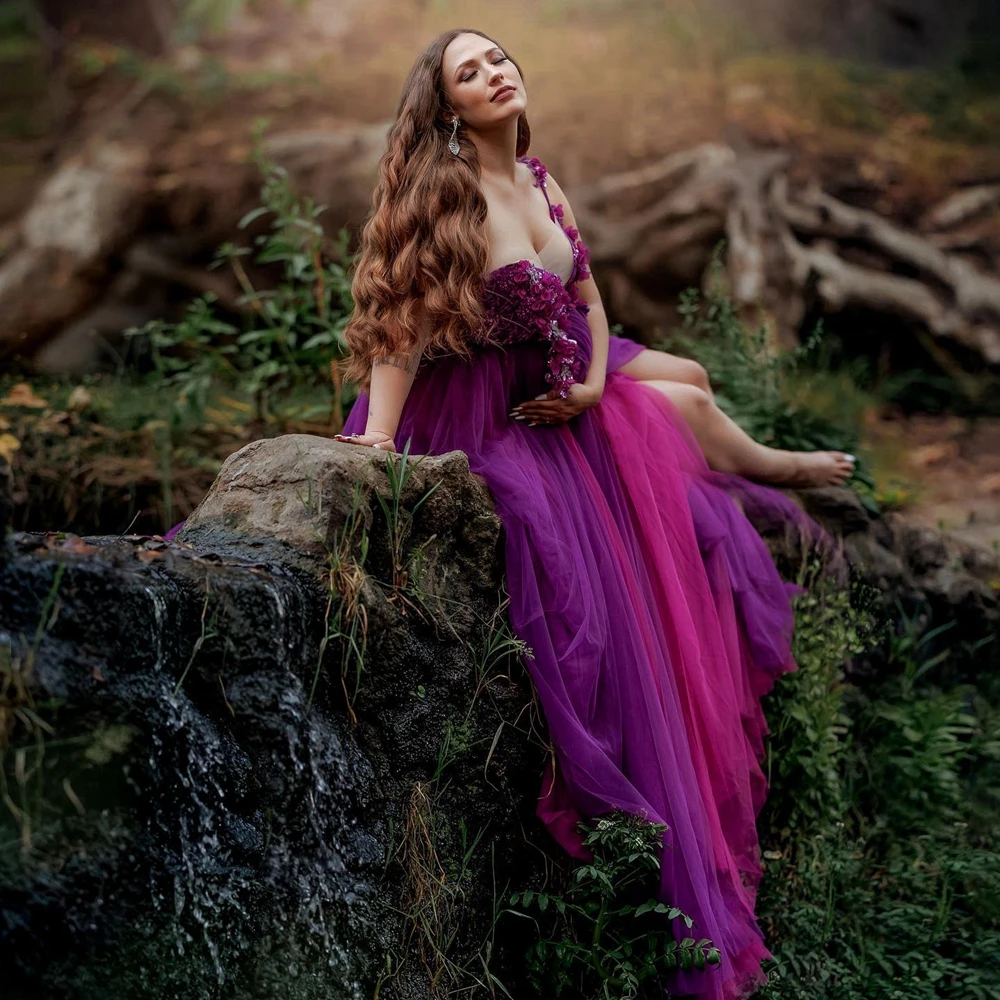 Garden Soft Mesh Prom Dress For Photography Spaghetti Strap V Neck Flowers Tulle Formal Party Gowns Pretty Maternity Dress 
Garden Soft Mesh Prom Dress For Photography Spaghetti Strap V Neck Flowers Tulle Formal Party Gowns Pretty Maternity Dress