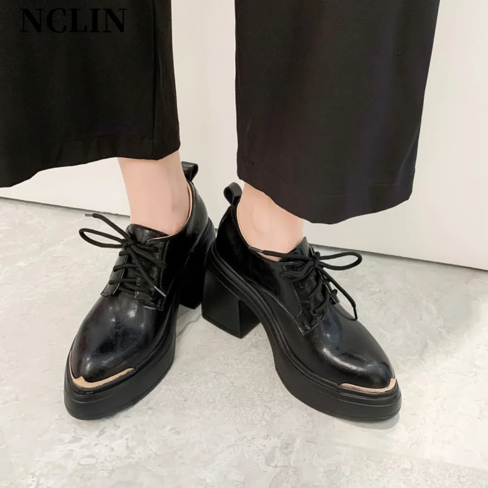2025 Women Spring New Black Platform High heels Shoes Women Loafers Slip on Boat Shoes Designer Casual Leather Oxfords
2025 Women Spring New Black Platform High heels Shoes Women Loafers Slip on Boat Shoes Designer Casual Leather Oxfords