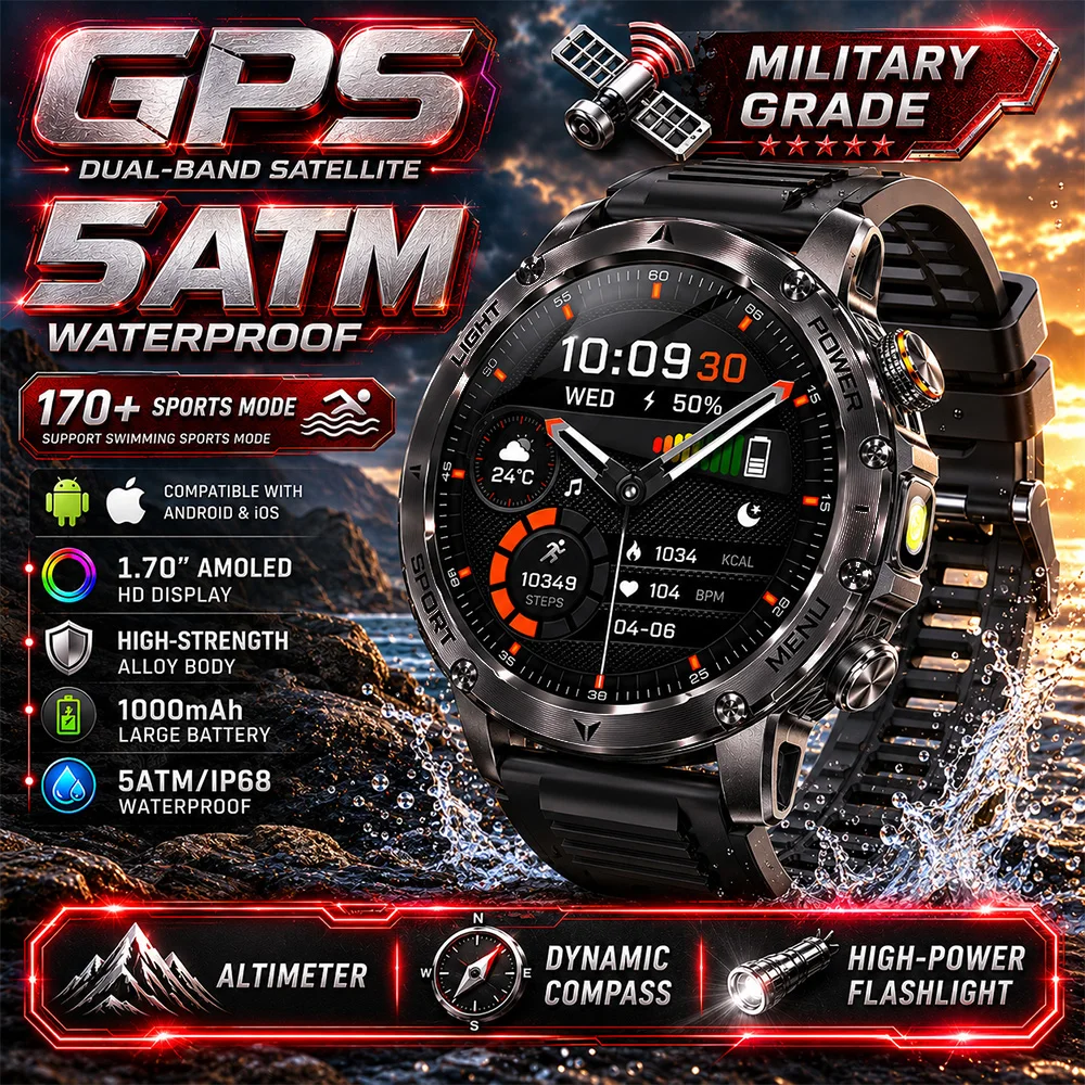 LIGE New Military 1000mAh Battery Smart Watch IP68 Waterproof Fitness Track Flashlight Heart Rate GPS Sports Tracker Smartwatch
LIGE New Military 1000mAh Battery Smart Watch IP68 Waterproof Fitness Track Flashlight Heart Rate GPS Sports Tracker Smartwatch