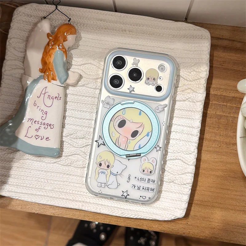 Kawaii Cartoon Blonde Girl Cat Phone Case For iPhone 16 15 17 Pro Max Magnetic Rotatable Ring Kickstand Shockproof Cover
Kawaii Cartoon Blonde Girl Cat Phone Case For iPhone 16 15 17 Pro Max Magnetic Rotatable Ring Kickstand Shockproof Cover