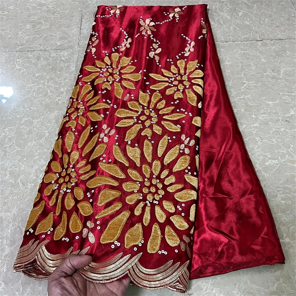 African Lace Fabrics Embroidery For Women Evening Dresses Sewing Nigerian Red Silk Sequins Lace Fabric In By The Meter 5 Yards
African Lace Fabrics Embroidery For Women Evening Dresses Sewing Nigerian Red Silk Sequins Lace Fabric In By The Meter 5 Yards