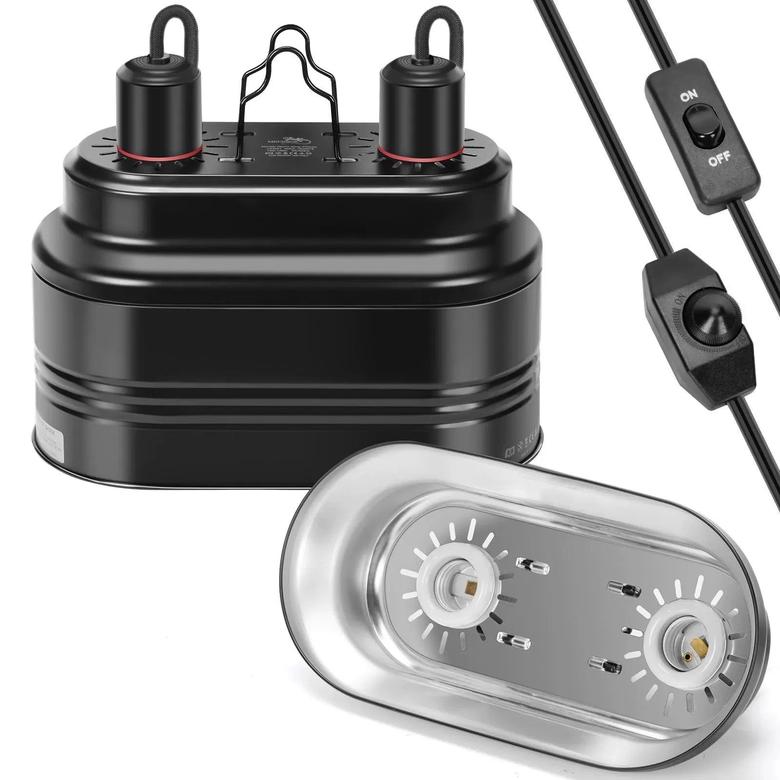 Reptile Light Fixture with Dimming Thermostat Aluminum Deep Dome Reptile Lamp Fixture,Heat Lamp Fixture for UVB Bulb Amphibians
Reptile Light Fixture with Dimming Thermostat Aluminum Deep Dome Reptile Lamp Fixture,Heat Lamp Fixture for UVB Bulb Amphibians