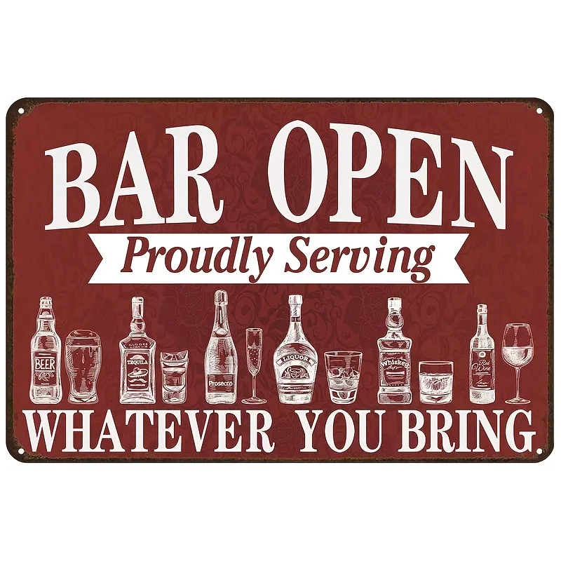 Bar Open Metal Signs Vintage Bar Tin Signs Cheers Wall Decor Accessories for Home Bar Signs Plaques Home Serving 8X12 Inch
Bar Open Metal Signs Vintage Bar Tin Signs Cheers Wall Decor Accessories for Home Bar Signs Plaques Home Serving 8X12 Inch