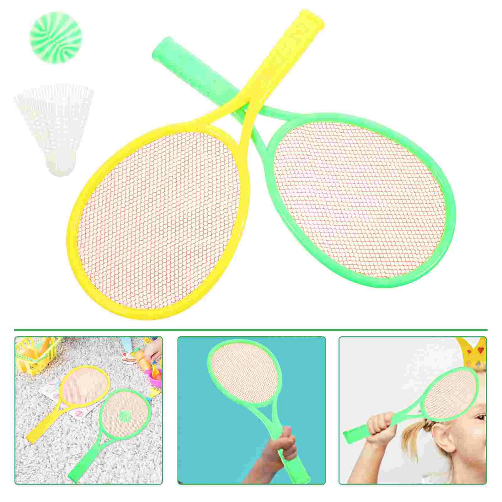 1 Set/4pcs Plastic Tennis Racket Set Outdoor Sports Tennis Racquet Set Parent-Child Educational Badminton Tennis Racket Set (Lar
1 Set/4pcs Plastic Tennis Racket Set Outdoor Sports Tennis Racquet Set Parent-Child Educational Badminton Tennis Racket Set (Lar
