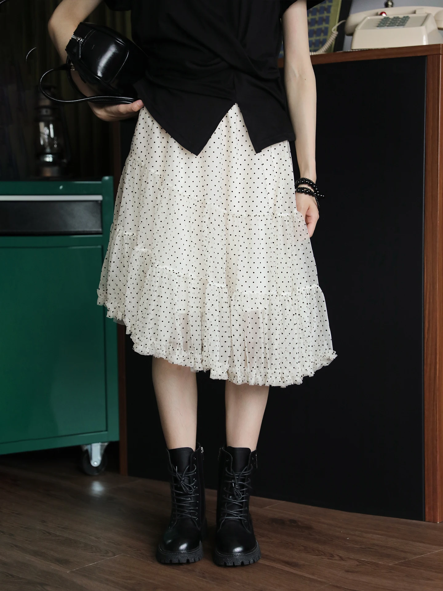 High Waist A-Line Midi Skirt Women's Commute Simple Polka Dot Layered Wood Grain Apricot Summer Skirt Elastic Waist
High Waist A-Line Midi Skirt Women's Commute Simple Polka Dot Layered Wood Grain Apricot Summer Skirt Elastic Waist