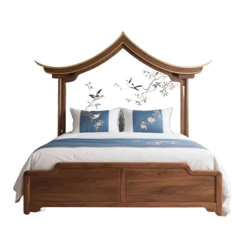 Эстетическая двуспальная кровать династии Сун, кровать из цельного дерева, главная спальня, современная китайская вилла дзен, элитная кровать
Эстетическая двуспальная кровать династии Сун, кровать из цельного дерева, главная спальня, современная китайская вилла дзен, элитная кровать