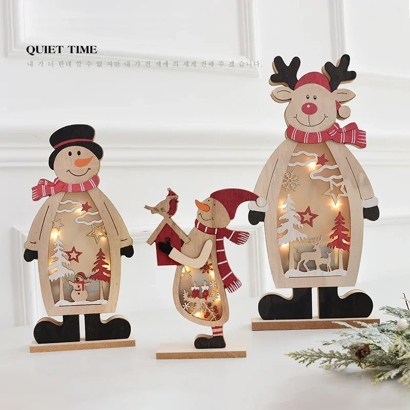 Nordic wooden Santa Claus desktop ornaments Christmas snowman glowing lights Christmas ornaments
Nordic wooden Santa Claus desktop ornaments Christmas snowman glowing lights Christmas ornaments