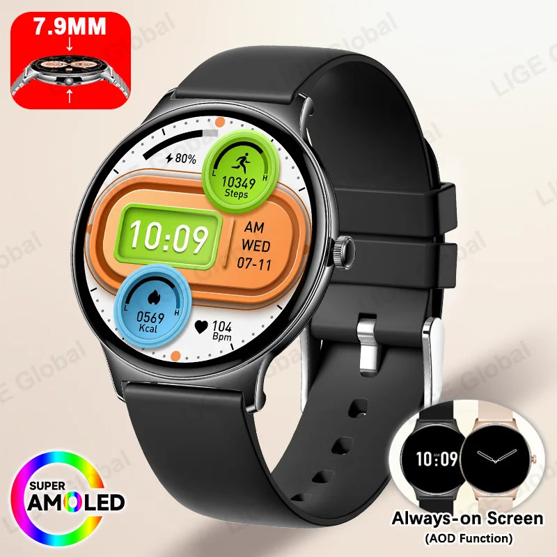 LIGE 7.9MM Ultra Thin Fashion Smart Watch AOD Always On Display 1.43" AMOLED Bluetooth Call Smartwatch Heart Rate Sport Bracelet
LIGE 7.9MM Ultra Thin Fashion Smart Watch AOD Always On Display 1.43" AMOLED Bluetooth Call Smartwatch Heart Rate Sport Bracelet