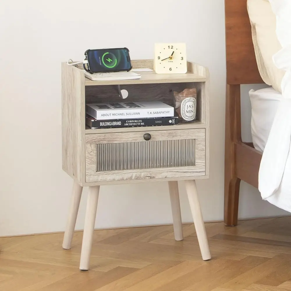 Nightstand With Charging Station, Modern Bedside Table With Glass Decorative Drawer, Charging Night Stand Side Tables For
Nightstand With Charging Station, Modern Bedside Table With Glass Decorative Drawer, Charging Night Stand Side Tables For