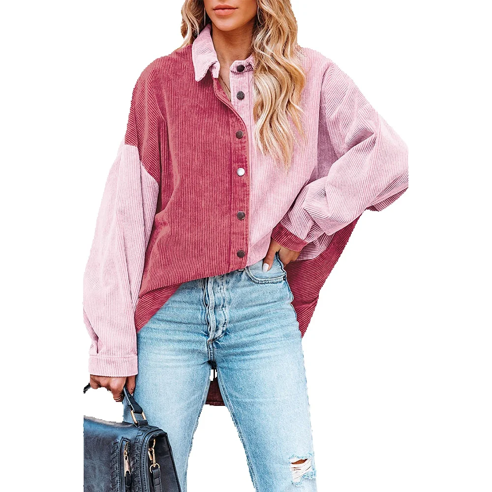 Shiying Falling Shoulder Color Block Corduroy Jacket Women's Casual Versatile Loose Shirt 8512580
Shiying Falling Shoulder Color Block Corduroy Jacket Women's Casual Versatile Loose Shirt 8512580