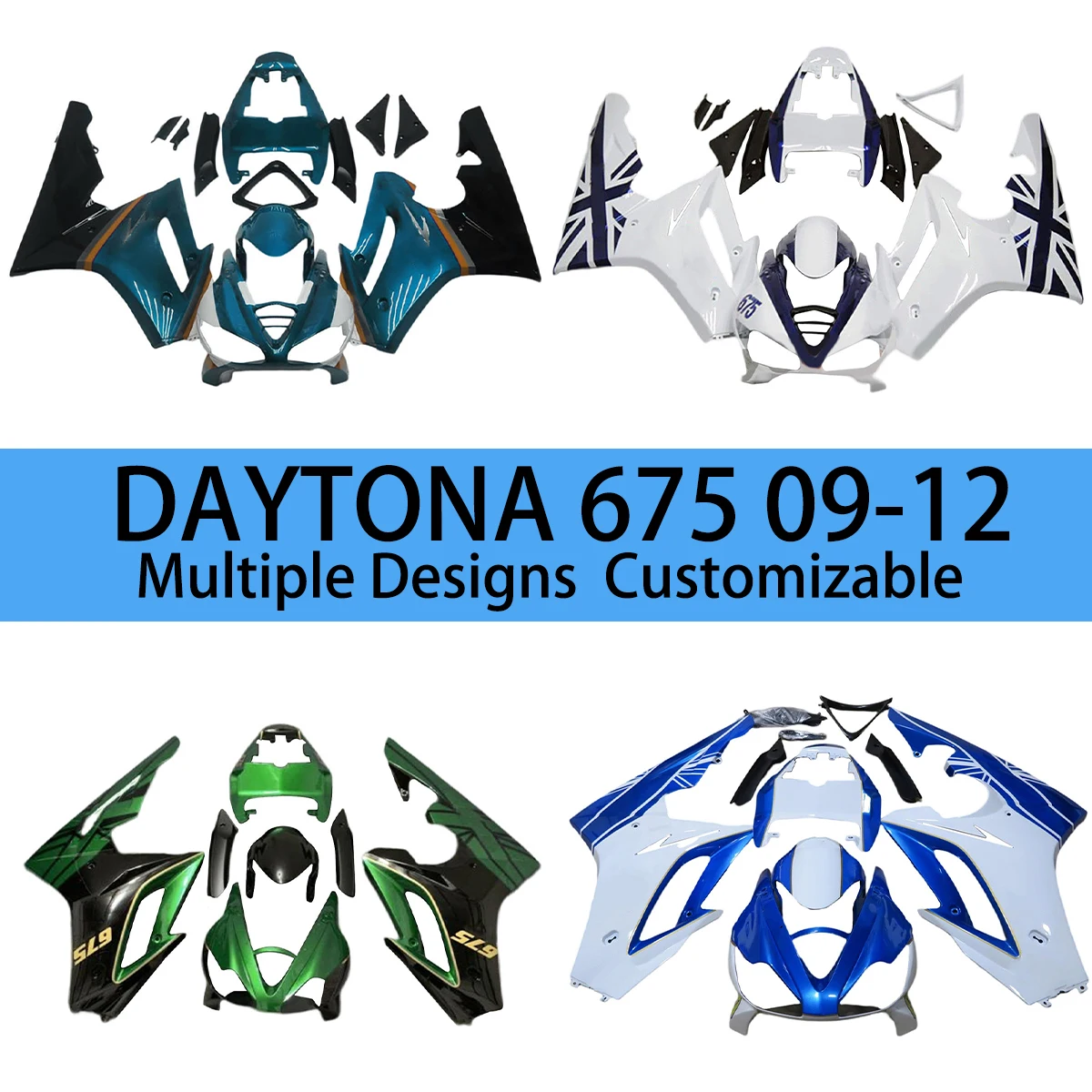 Комплект обтекателей Cool Fairing Kit для Triumph Daytona 675 (2009-2012) из литого АБС-пластика, набор панелей кузова
Комплект обтекателей Cool Fairing Kit для Triumph Daytona 675 (2009-2012) из литого АБС-пластика, набор панелей кузова