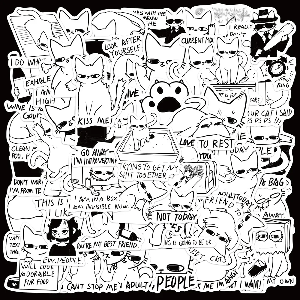 50pcs Cartoon Cat MEME Series Graffiti Stickers Suitable for Helmet Desktop Wall Decoration DIY Sticker Package Wholesale
50pcs Cartoon Cat MEME Series Graffiti Stickers Suitable for Helmet Desktop Wall Decoration DIY Sticker Package Wholesale