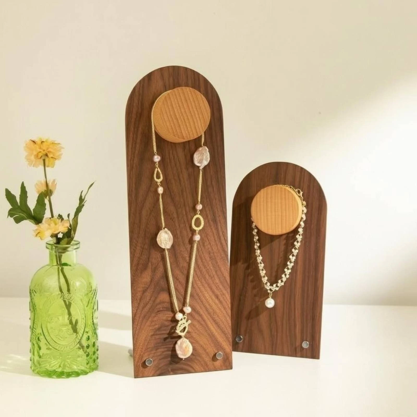 Wooden Necklace Display Stand Raised Peg Walnut Necklace Display Stand Wooden Jewelry Holder Rack Metal Feet Tabletop
Wooden Necklace Display Stand Raised Peg Walnut Necklace Display Stand Wooden Jewelry Holder Rack Metal Feet Tabletop