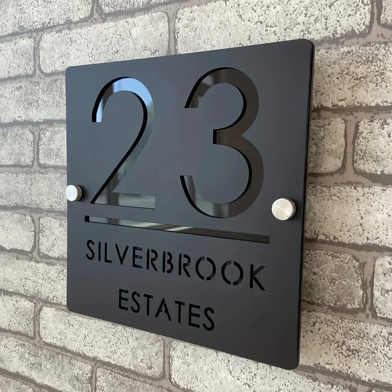 3D Cut Acrylic House Number Sign, Outdoor Personalized Door Plate With Family Name and Mounting Nails
3D Cut Acrylic House Number Sign, Outdoor Personalized Door Plate With Family Name and Mounting Nails