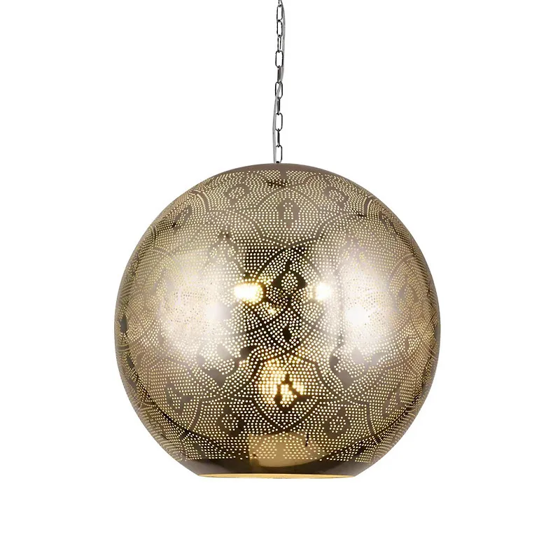 Arabic Style Silver Gold Metal Perforated Sphere Pendant Light Hollow Lantern Lamp For Dining Room Restaurant Lighting 110-265V
Arabic Style Silver Gold Metal Perforated Sphere Pendant Light Hollow Lantern Lamp For Dining Room Restaurant Lighting 110-265V