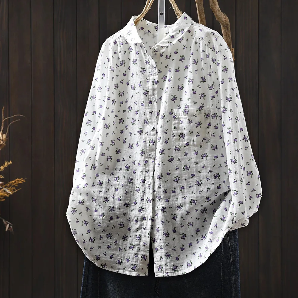 Enianechu 2026, зимне-осенняя одежда, хлопчатобумажная пряжа, белые, серые, темно-синие рубашки с принтом, блузки, женские базовые рубашки с длинными рукавами
Enianechu 2026, зимне-осенняя одежда, хлопчатобумажная пряжа, белые, серые, темно-синие рубашки с принтом, блузки, женские базовые рубашки с длинными рукавами