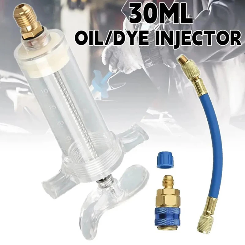 Automotive Air Conditioning System Car A/C Oil And Dye Injector, 30 Ml (1 Oz), Equipped With 1/4 Low-Side Quick Coupler Adapter
Automotive Air Conditioning System Car A/C Oil And Dye Injector, 30 Ml (1 Oz), Equipped With 1/4 Low-Side Quick Coupler Adapter