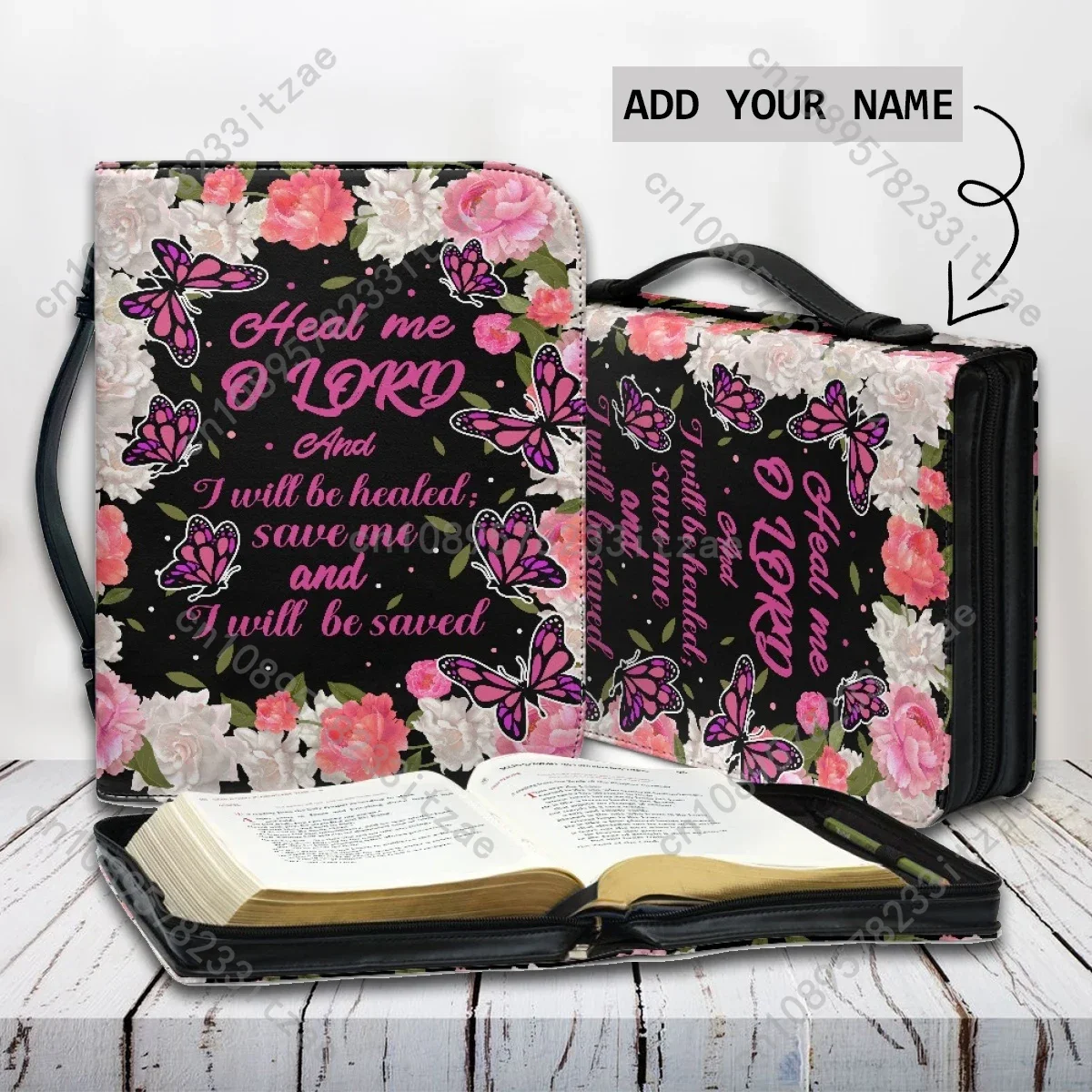 Fashion Bible Verse Print Women's Bible Storage Bags Heal Me God The Lord Will Bless Me Design Bible Cover Case for Christians
Fashion Bible Verse Print Women's Bible Storage Bags Heal Me God The Lord Will Bless Me Design Bible Cover Case for Christians