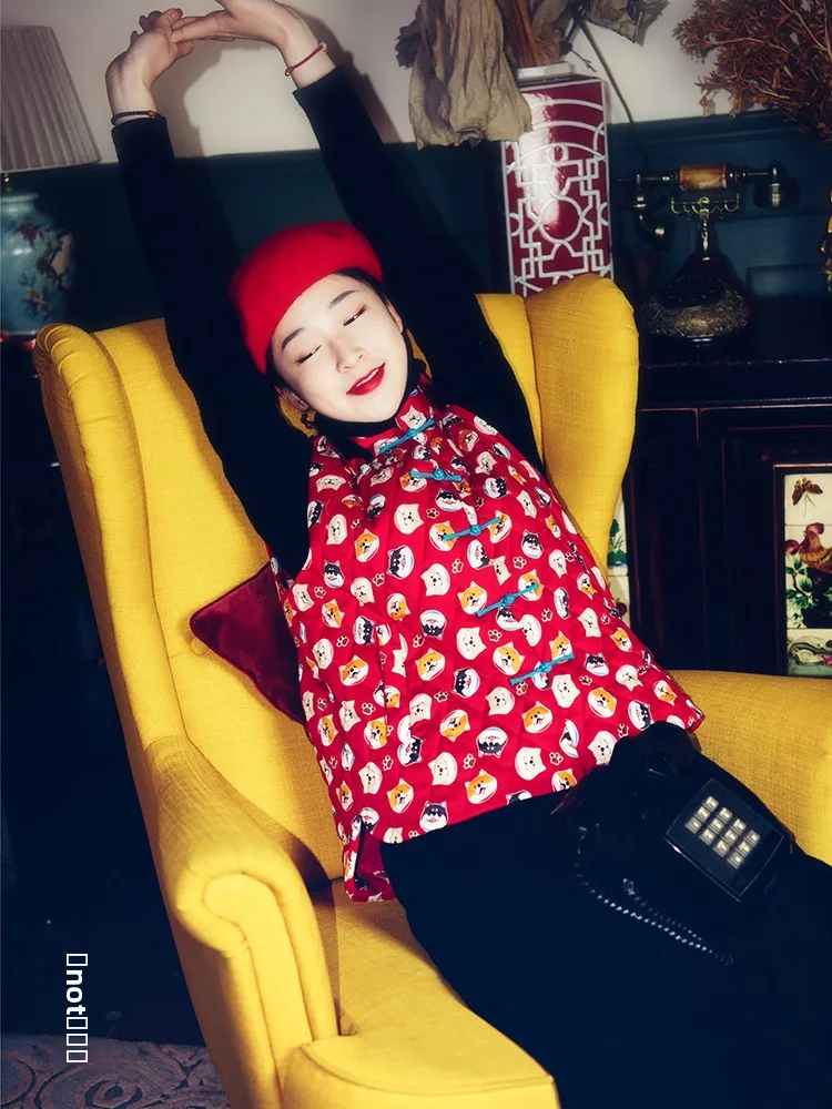 ort Cotton Jaet Chinese Sle Festive New Year Women's Vest Retro Button up Stand Collar Winter Warm Cotton Kimono
ort Cotton Jaet Chinese Sle Festive New Year Women's Vest Retro Button up Stand Collar Winter Warm Cotton Kimono