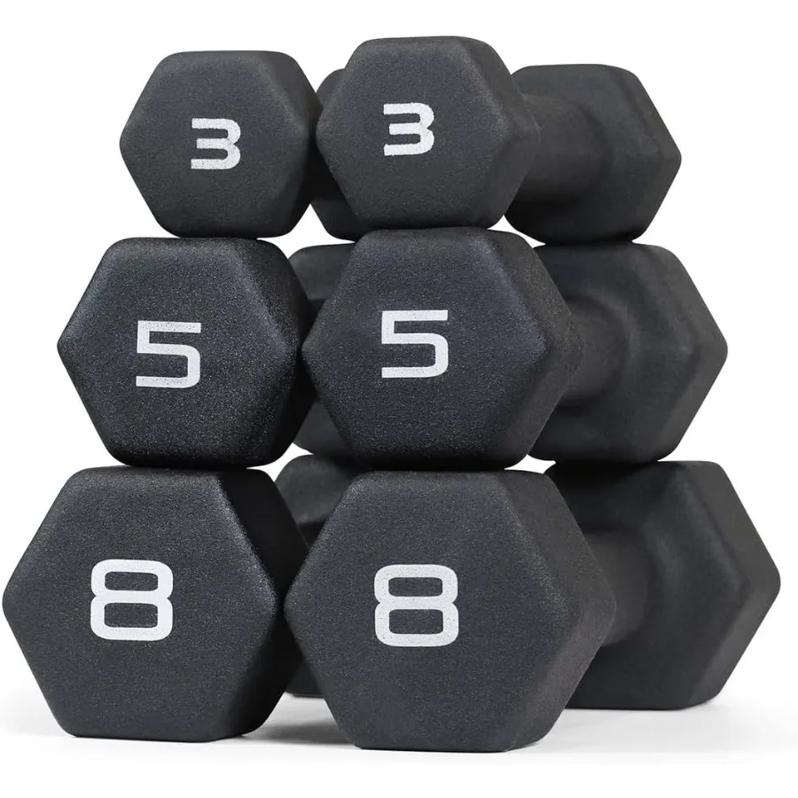 Black Neoprene Dumbbell Set Non-Slip Hex Shape Great for Muscle Toning Strength Building Weight Loss; Sizes Dumbbells Only w/Ra
Black Neoprene Dumbbell Set Non-Slip Hex Shape Great for Muscle Toning Strength Building Weight Loss; Sizes Dumbbells Only w/Ra