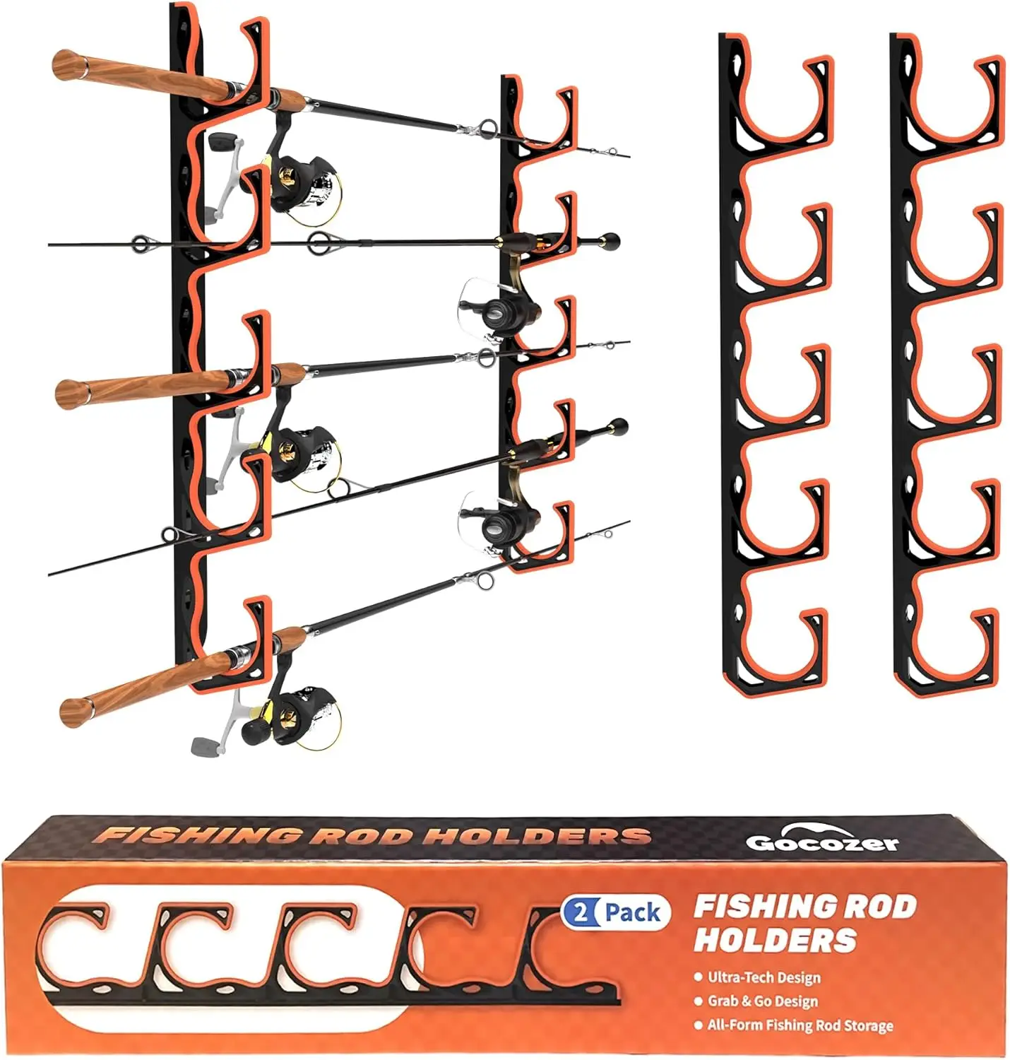 Fishing Rod Holder for Garage, H5 Wall or Ceiling Mounted Fishing Pole Holders with Soft Protective Pad, Fishing Rod Storage Organizer, Horizontal Fishing Rod Wall Mount Nets Storage (2 PACK)
Fishing Rod Holder for Garage, H5 Wall or Ceiling Mounted Fishing Pole Holders with Soft Protective Pad, Fishing Rod Storage Organizer, Horizontal Fishing Rod Wall Mount Nets Storage (2 PACK)
