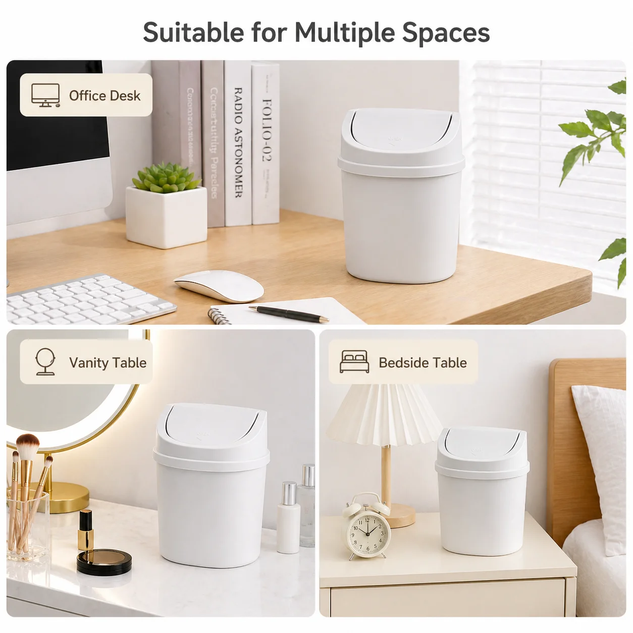 GOOGO Mini Desk Bin with Lid, Grey Compact Desktop Trash Can for Desks, Vanities, Offices, Bathrooms and Small Space Storage
GOOGO Mini Desk Bin with Lid, Grey Compact Desktop Trash Can for Desks, Vanities, Offices, Bathrooms and Small Space Storage