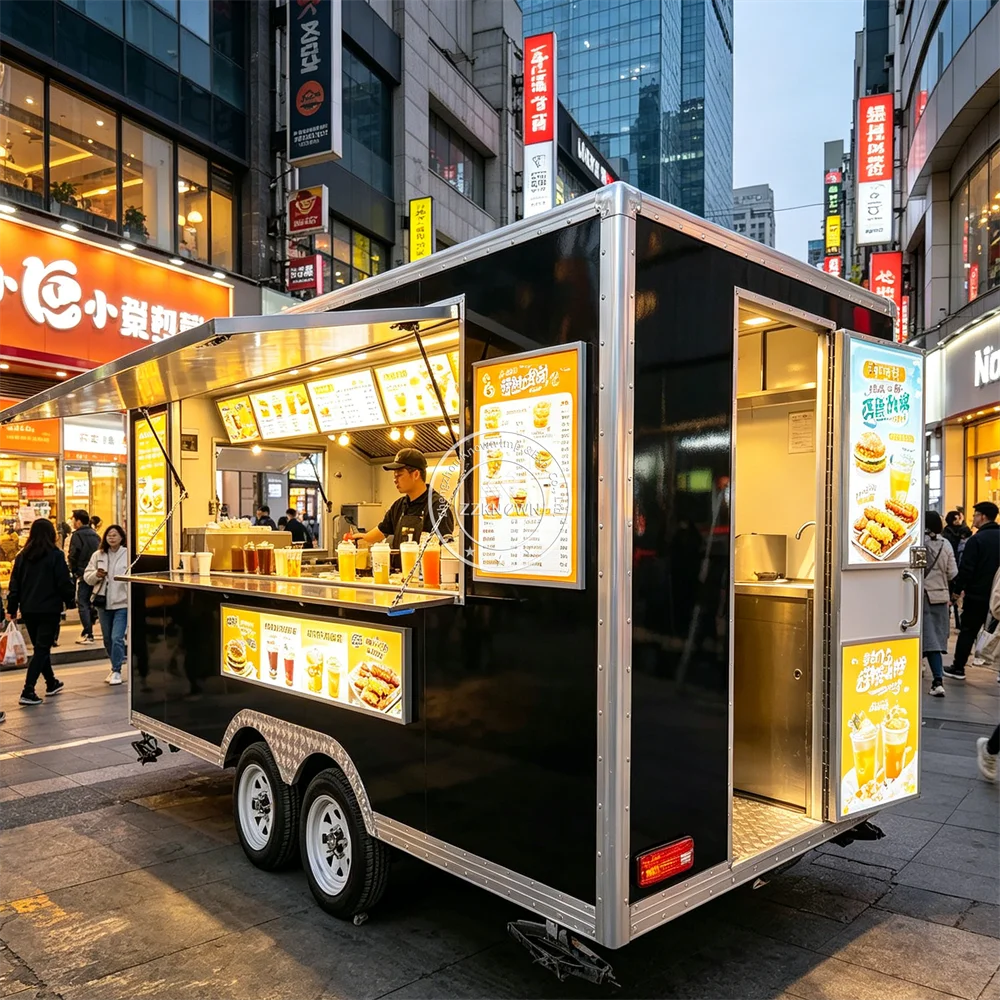 Mobile Catering Truck Bubble Tea Coffee Dessert Trailer Commercial Kitchen Street Fast Food Trailer With Equipment
Mobile Catering Truck Bubble Tea Coffee Dessert Trailer Commercial Kitchen Street Fast Food Trailer With Equipment