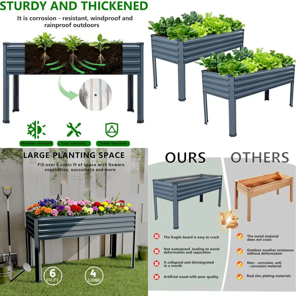 Открытая садовая кровать из оцинкованного металла, 48x18x32 дюйма, приподнятая кашпо для заднего двора, патио, балкона, емкость 300 фунтов, серый
Открытая садовая кровать из оцинкованного металла, 48x18x32 дюйма, приподнятая кашпо для заднего двора, патио, балкона, емкость 300 фунтов, серый