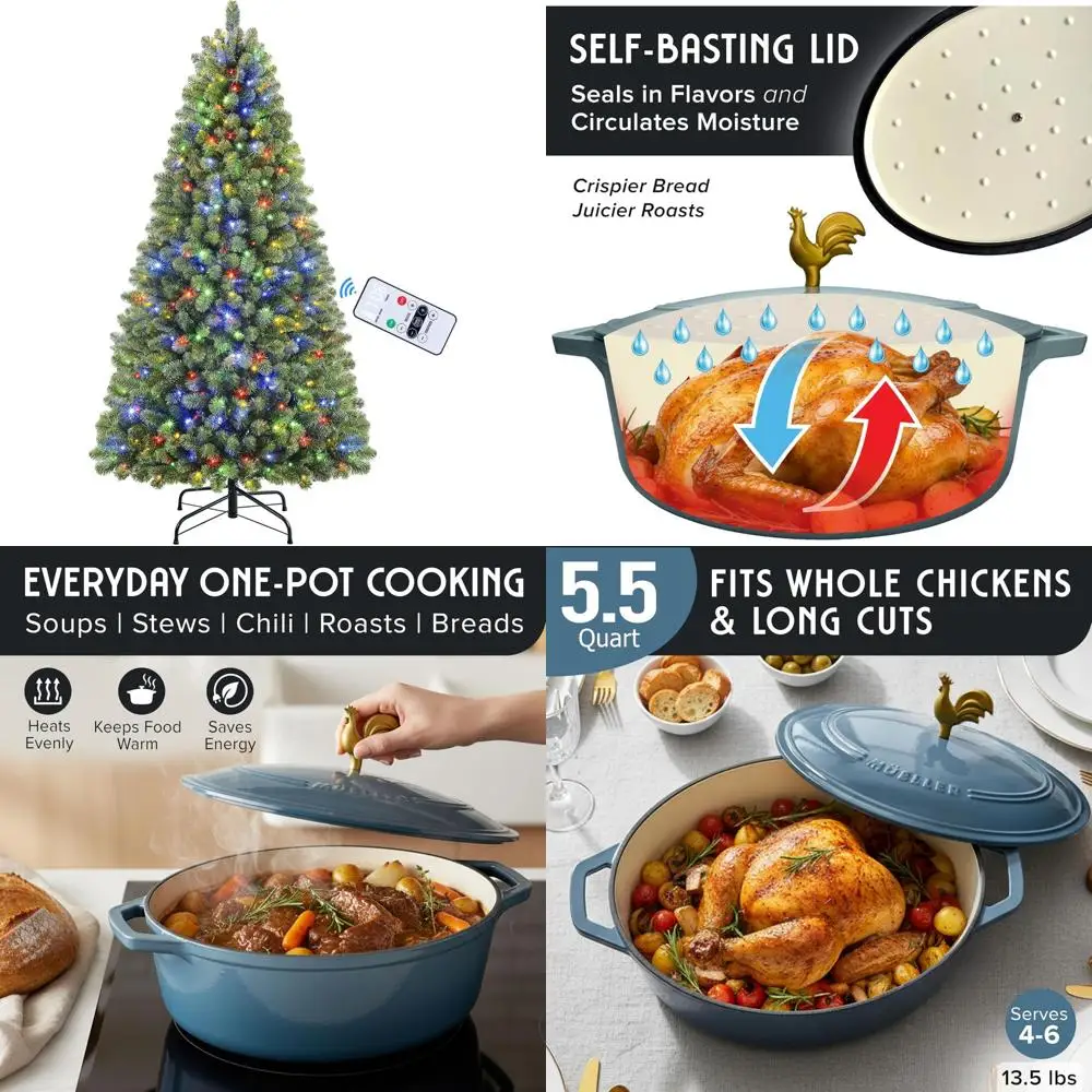 MÜELLERHOME 5,5 литра эмалированная чугунная овальная голландская духовка, ручка петуха, сверхпрочная посуда, безопасная для духовки до 500 ° F & Across All
MÜELLERHOME 5,5 литра эмалированная чугунная овальная голландская духовка, ручка петуха, сверхпрочная посуда, безопасная для духовки до 500 ° F & Across All