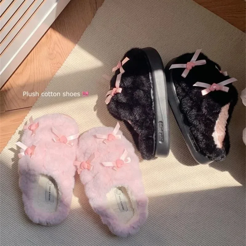 Sweet Winter Women's Cotton Slippers with Cute Bow and Plush, Comfortable and Fashionable Y2K Girls' Slippers
Sweet Winter Women's Cotton Slippers with Cute Bow and Plush, Comfortable and Fashionable Y2K Girls' Slippers