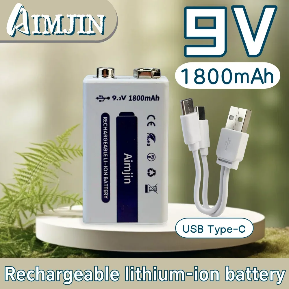 Micro USB 9V 1800mAh Rechargeable Lithium ion Battery Type-C Port for RC Helicopter Model Microphone Toy Walkie-talkie
Micro USB 9V 1800mAh Rechargeable Lithium ion Battery Type-C Port for RC Helicopter Model Microphone Toy Walkie-talkie