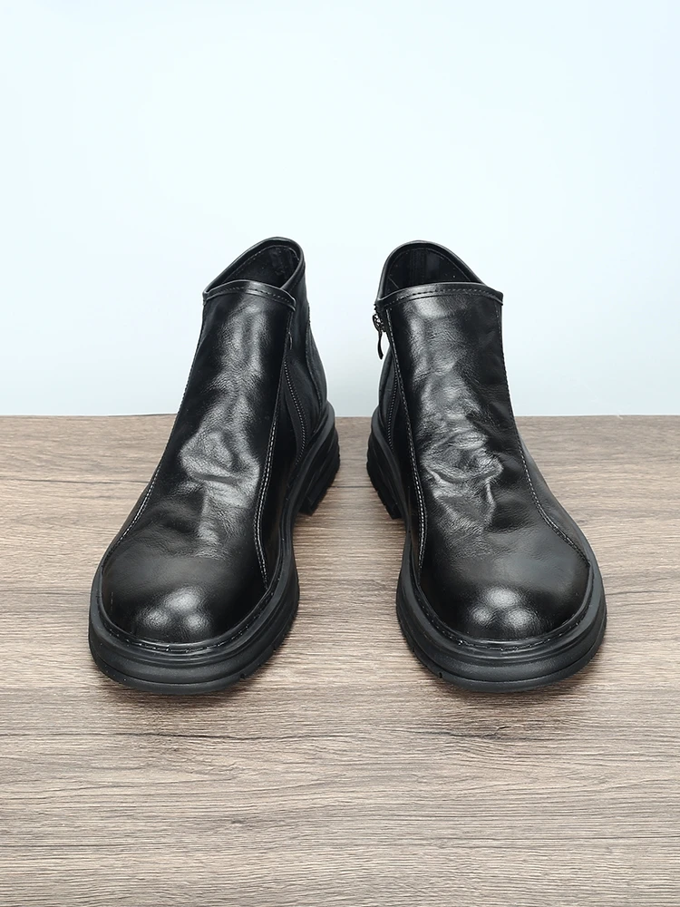 Men's Casual Boots Zipper High Top Thi Bot Leather oes Comfortable Breathable round Toe Rubber Outsole
Men's Casual Boots Zipper High Top Thi Bot Leather oes Comfortable Breathable round Toe Rubber Outsole