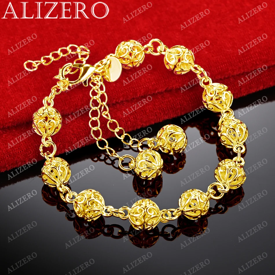 ALIZERO 925 Sterling Silver 18K Gold Plated Geometry Hollow Beads Bracelet For Women Fashion Accessories Charm Jewelry Gifts
ALIZERO 925 Sterling Silver 18K Gold Plated Geometry Hollow Beads Bracelet For Women Fashion Accessories Charm Jewelry Gifts