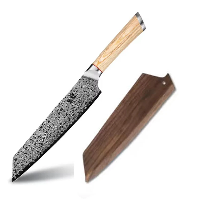 8 Inch Kiritsuke Knife With Wood Cover 67-Layers Damascus VG10 Steel Blade Cleaver Slicing Professional Japanese Kithen Knife
8 Inch Kiritsuke Knife With Wood Cover 67-Layers Damascus VG10 Steel Blade Cleaver Slicing Professional Japanese Kithen Knife